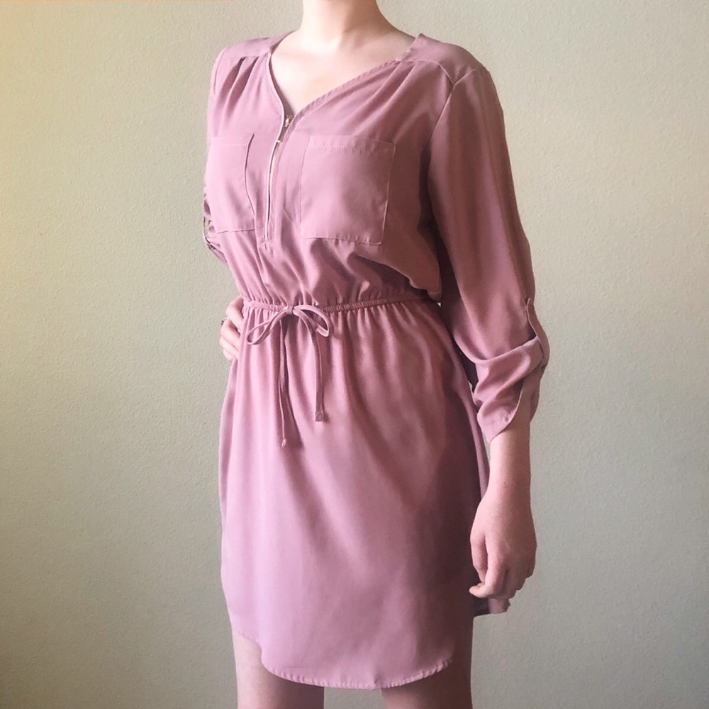 Mauve cinch waist dress - Picture 2 of 7